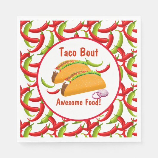 Serviette En Papier Fiesta mexicaine Nourriture Taco Bout Awesome Food (Devant)