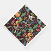 Serviette En Papier Fiesta mexicaine Toute occasion Motif Black ID1114 (Coin)