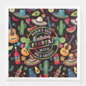 Serviette En Papier Fiesta mexicaine Toute occasion Motif Black ID1114 (Devant)