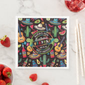 Serviette En Papier Fiesta mexicaine Toute occasion Motif Black ID1114 (En situation)
