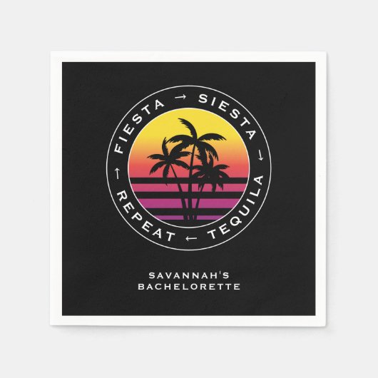 Serviette En Papier Fiesta Siesta Tequila Répète Bachelorette Party (Devant)