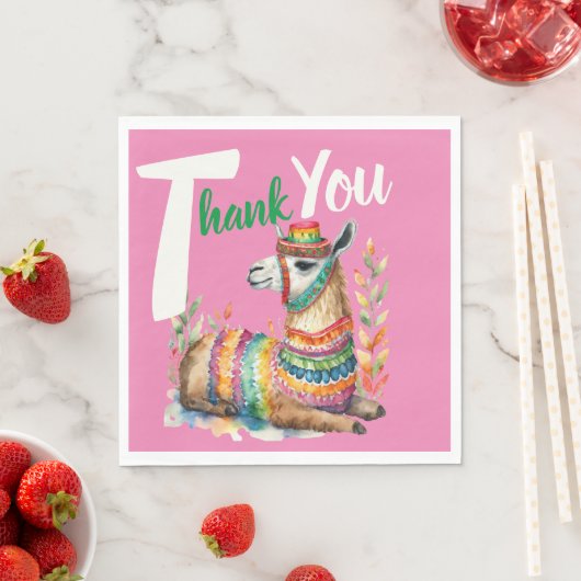 Serviette En Papier Fiesta Sinorita Baby Girl Douche Partyware Llama (En situation)