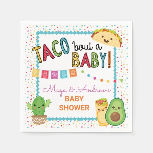 Serviette En Papier Fiesta Taco Bout Un Papier Baby shower Napkin (Devant)