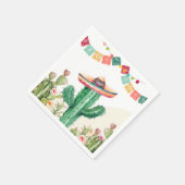 Serviette En Papier Fiesta Watercolor Cactus Parti mexicain Succulent (Coin)