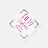 Serviette En Papier Fifty and Fabulous Hot Pink Art Deco 50th Birthday (Coin)