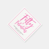 Serviette En Papier Fifty and Fabulous Name Date 50th Birthday Party (Coin)