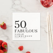Serviette En Papier Fifty and Fabulous Name Date 50th Birthday Party (En situation)