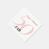 Serviette En Papier Fifty and Fabulous Pink Bold Birthday (Coin)