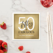 Serviette En Papier Fifty and Fabulous Script 50th Birthday (En situation)