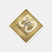 Serviette En Papier Fifty and Fabulous Script 50th Birthday (Coin)