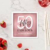 Serviette En Papier Fifty and Fabulous Script 50th Birthday (En situation)