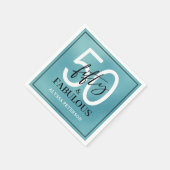 Serviette En Papier Fifty and Fabulous Script 50th Birthday (Coin)
