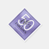 Serviette En Papier Fifty and Fabulous Script 50th Birthday (Coin)