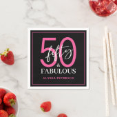 Serviette En Papier Fifty and Fabulous Script 50th Birthday (En situation)