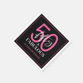 Serviette En Papier Fifty and Fabulous Script 50th Birthday (Coin)