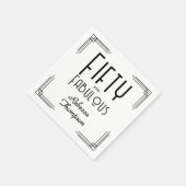 Serviette En Papier Fifty Fabulous Black White Art Deco 50th Birthday (Coin)