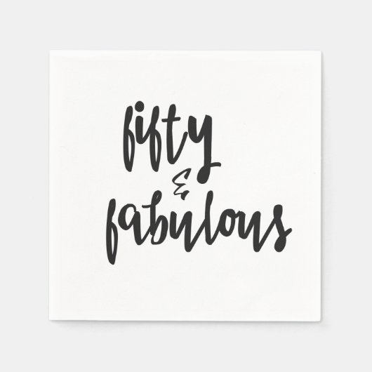 Serviette En Papier Fifty & Fabulous - Fun 50e anniversaire (Devant)