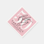 Serviette En Papier Fifty Fabulous Pink 50th Birthday Party (Coin)