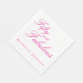 Serviette En Papier Fifty & Fabulous Pink 50th Birthday Party Invitati (Coin)
