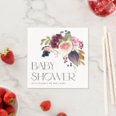 Serviette En Papier Figes d'aquarelle et Baby shower floral de Bourgog (En situation)