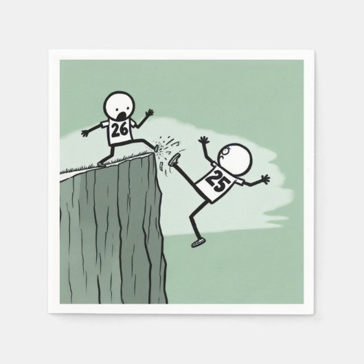 Serviette En Papier Figure Stick Humour pour le Nouvel An 2026 (Devant)