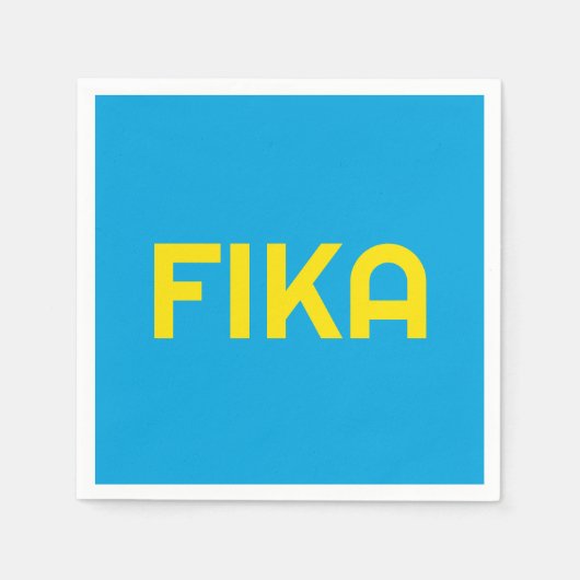 Serviette En Papier FIKA Bold Jaune et bleu (Devant)
