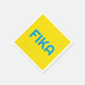 Serviette En Papier FIKA Bold Jaune et bleu (Coin)