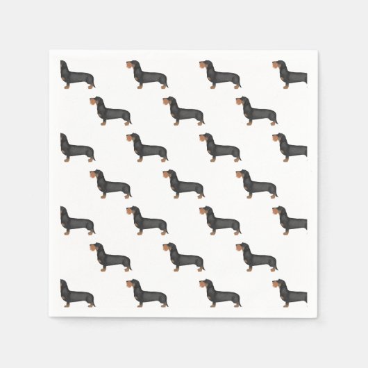 Serviette En Papier Fil mignon Haired Dachshund Chien de saucisse (Devant)