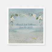 Serviette En Papier filet nautique avec bulle et fleurs (Devant)