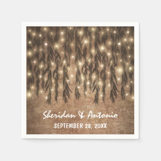Serviette En Papier Filière d'arbre à saule de pleurs Lumières Mariage