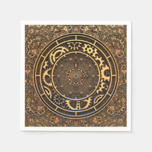 Serviette En Papier Filige d'engrenages de bronze en vapeur 