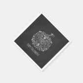 Serviette En Papier Filigree Chalkboard Automne Citrouille Automne Aut (Coin)