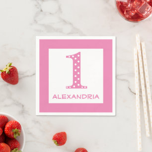 Serviette En Papier Fille 1er anniversaire