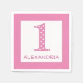 Serviette En Papier Fille 1er anniversaire (Devant)