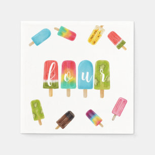 Serviette En Papier Fille 4e anniversaire Popsicle Summer Party