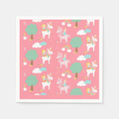 Serviette En Papier Fille À Cheval (Devant)