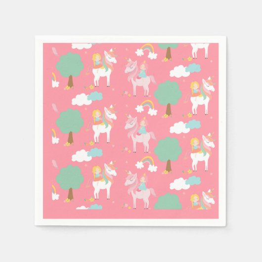 Serviette En Papier Fille À Cheval (Devant)