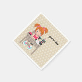 Serviette En Papier Fille à coudre (Coin)