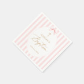 Serviette En Papier Fille à rayures roses baptême (Coin)