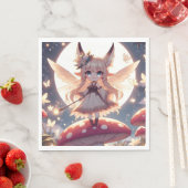 Serviette En Papier Fille Anime Pixie Hippie Lune Fée (En situation)