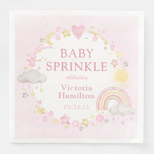 Serviette En Papier Fille Aquarelle Arc-en-ciel Bébé Sprinkle