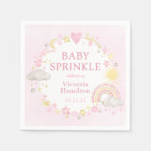 Serviette En Papier Fille Aquarelle Arc-en-ciel Bébé Sprinkle (Devant)