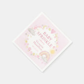 Serviette En Papier Fille Aquarelle Arc-en-ciel Bébé Sprinkle (Coin)
