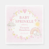 Serviette En Papier Fille Aquarelle Arc-en-ciel Bébé Sprinkle (Devant)