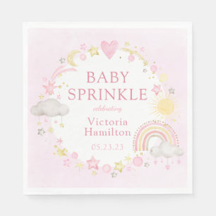 Serviette En Papier Fille Aquarelle Arc-en-ciel Bébé Sprinkle