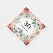 Serviette En Papier Fille aquarelle florale anniversaire rose chic (Coin)