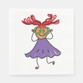 Serviette En Papier Fille Avec De Grandes Lunettes (Devant)