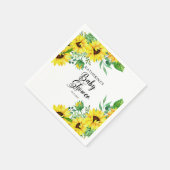 Serviette En Papier Fille Baby shower Boho Tournesols | Eucalyptus (Coin)