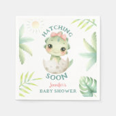 Serviette En Papier Fille Baby Shower Dinosaure Papier (Devant)