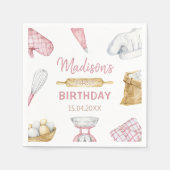 Serviette En Papier Fille Baking Cuisine 1er anniversaire fête (Devant)